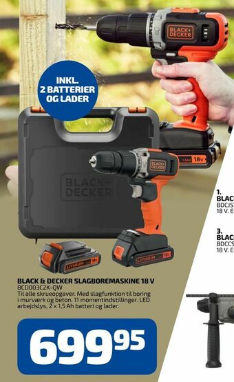 Davidsen Black & decker slagboremaskine 18 v tilbud