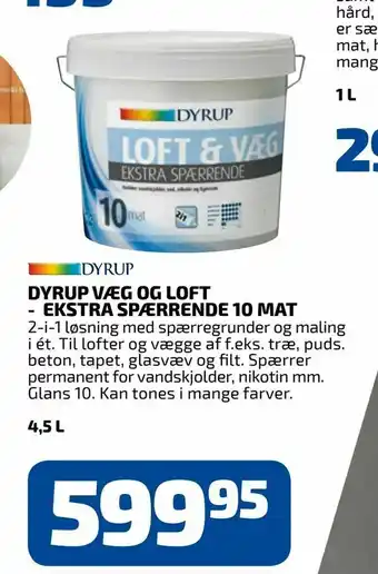Davidsen Dyrup væg og loft - ekstra spærrende 10 mat tilbud