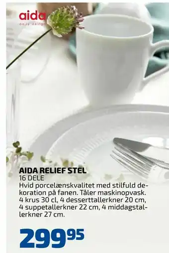 Davidsen Aida relief stel tilbud