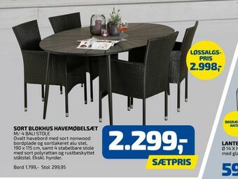 Davidsen Sort blokhus havemøbelsæt tilbud
