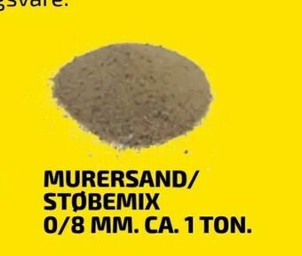 Davidsen Murersand/ støbemix 0/8 mm. ca. 1 ton tilbud