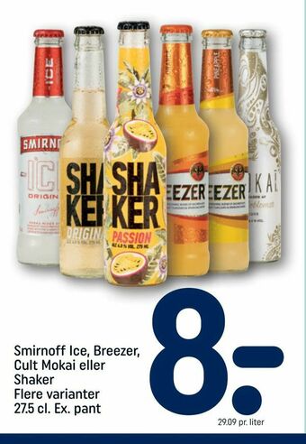 REMA 1000 Smirnoff Ice, Breezer, Cult Mokai eller Shaker tilbud