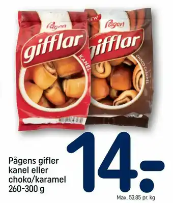 REMA 1000 Pågens gifler kanel eller choko/karamel tilbud