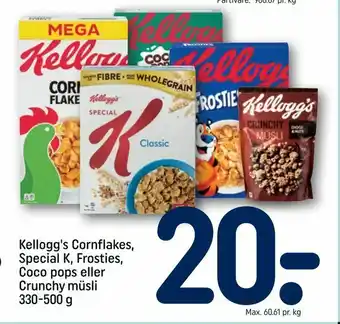 REMA 1000 Kellogg's Cornflakes, Special K, Frosties, Coco pops eller Crunchy müsli tilbud