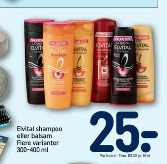 REMA 1000 Elvital shampoo eller balsam tilbud