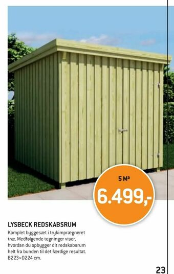 XL-BYG Lysbeck redskabsrum tilbud