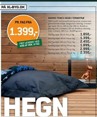 XL-BYG Nordic fence hegn i termotræ tilbud