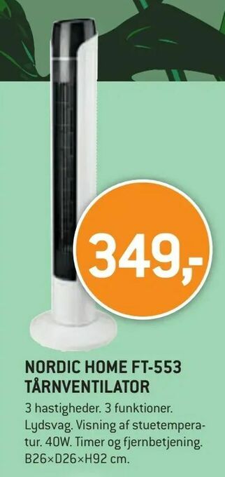 XL-BYG Nordic home ft-553 tårnventilator tilbud