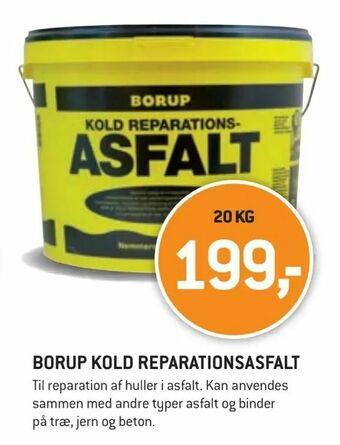 Borup kold reparationsasfalt