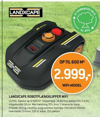 XL-BYG Landxcape robotplæneklipper wifi tilbud