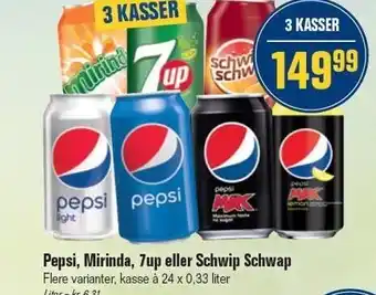 Otto Duborg Pepsi, mirinda, 7up el. schwip schwap 3 kasser tilbud