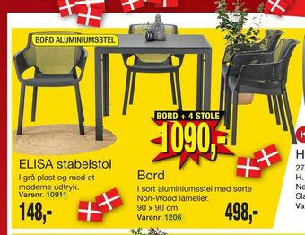 Bord + 4 stole