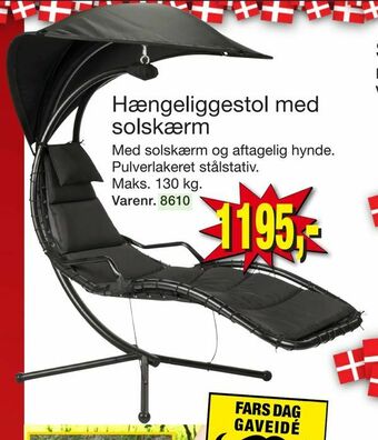 Harald Nyborg Hængeliggestol med solskærm tilbud