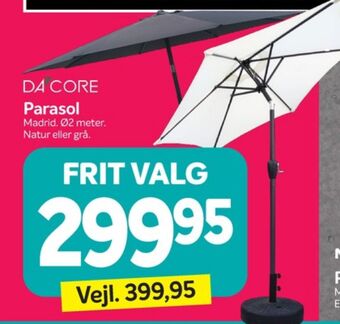 Din Isenkræmmer Dacore parasol tilbud