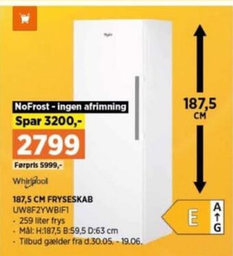 Power Whirlpool fryseskab tilbud