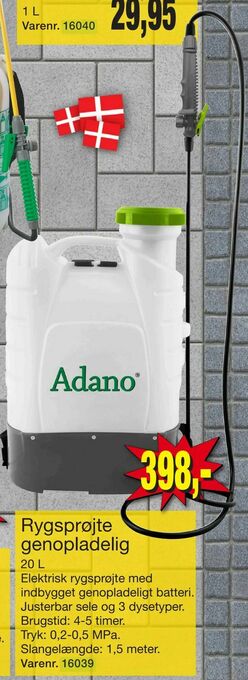 Harald Nyborg Rygsprøjte genopladelig tilbud