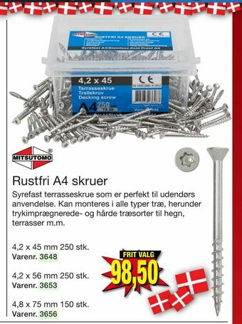 Harald Nyborg Rustfri A4 skruer tilbud