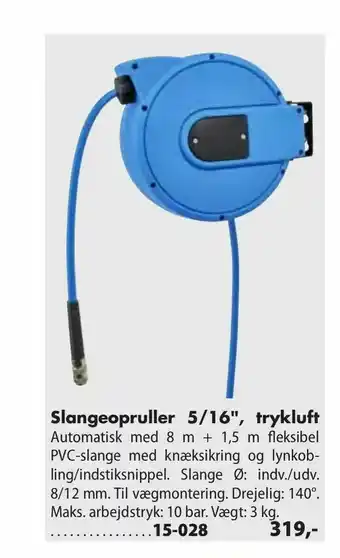 Biltema Slangeopruller 5/16", trykluft tilbud