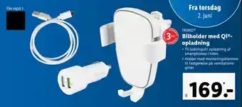 Bilholder med Qi®opladning
