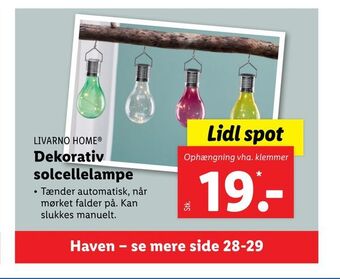 Lidl Dekorativ solcellelampe tilbud