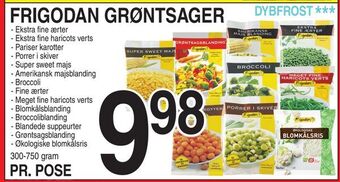 Frigodan grøntsager