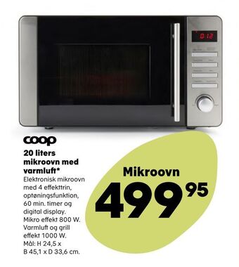 Kvickly 20 liters mikroovn med varmluft* tilbud