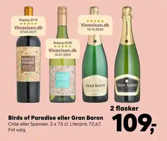 Kvickly Birds of Paradise eller Gran Baron tilbud