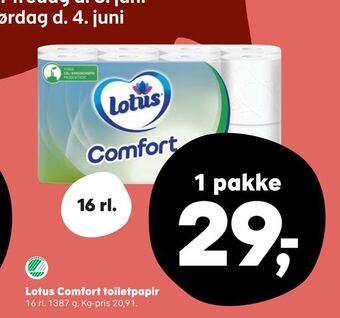 Kvickly Lotus Comfort toiletpapir tilbud