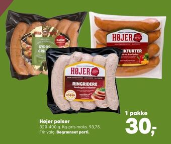Kvickly Højer pølser tilbud
