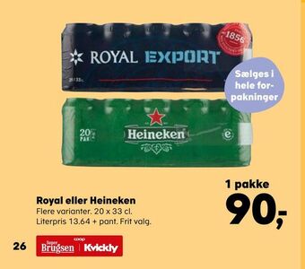 SuperBrugsen Royal eller Heineken tilbud
