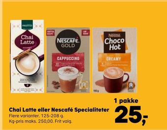 SuperBrugsen Chai Latte eller Nescafé Specialiteter tilbud