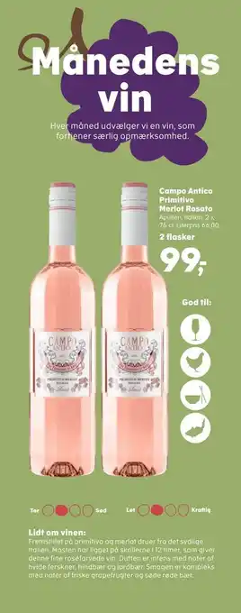 SuperBrugsen Campo Antico Primitivo Merlot Rosato tilbud