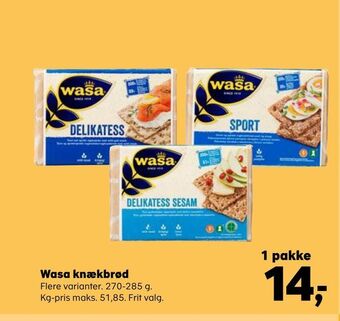 SuperBrugsen Wasa knækbrød tilbud