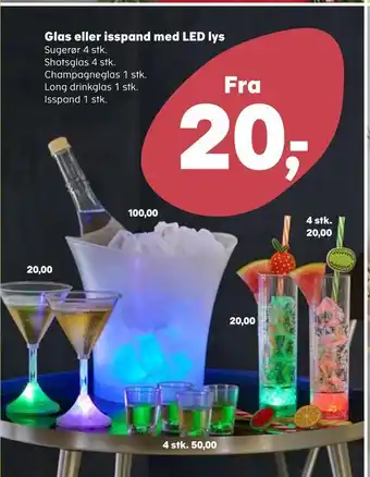 SuperBrugsen Glas eller isspand med LED lys tilbud