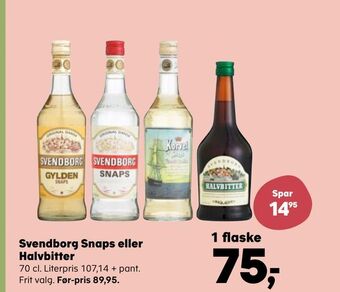 SuperBrugsen Svendborg Snaps eller Halvbitter tilbud