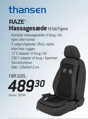 Thansen Massagesæde tilbud