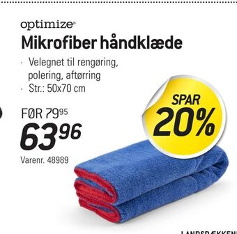 Thansen Mikrofiber håndklæde tilbud