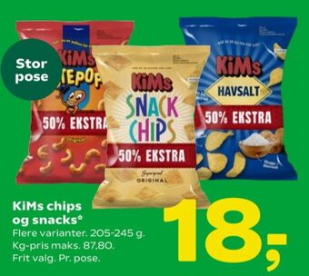 Coop 365 Kims chips tilbud