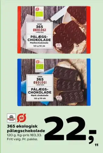 Fakta Coop 365 pålægschokolade mælk tilbud