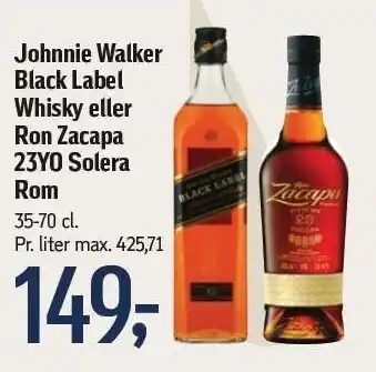Føtex Johnnie Walker Black Label Whisky el. Ron Zacapa 23YO Solera Rom tilbud