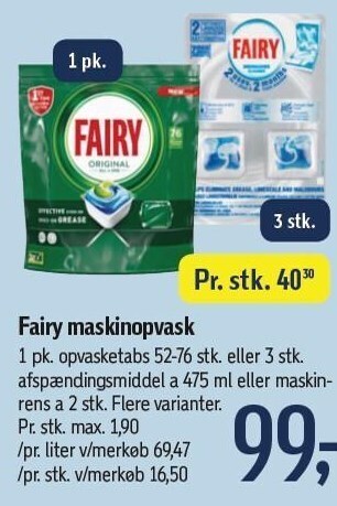 Føtex Fairy maskinopvask tilbud