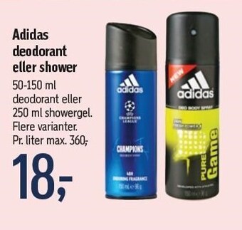 Føtex Adidas deodorant eller shower tilbud