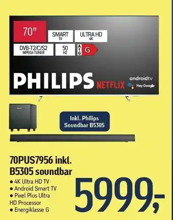 Føtex 70PUS7956 inkl. B5305 soundbar tilbud