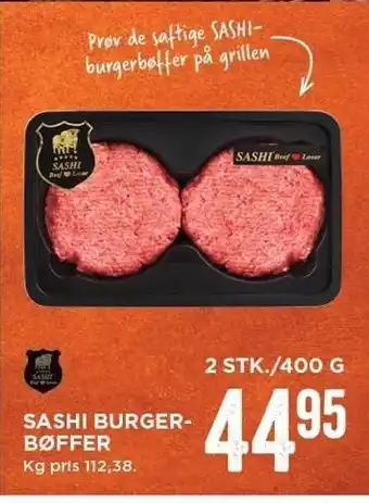 MENY Sashi burgerbøffer tilbud