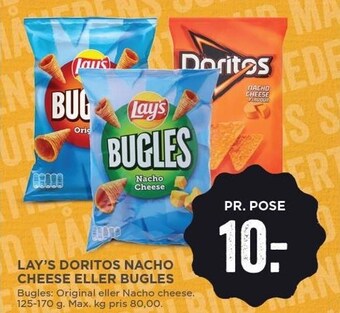 MENY Lay´s, Doritos nacho cheese el. Bugles tilbud