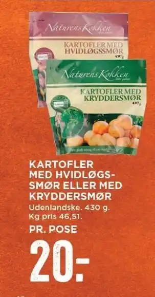 MENY Kartofler m. hvidløgssmør el. m. kryddersmør tilbud
