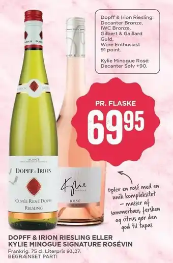MENY Dopff & Irion riesling eller Kylie minogue signature rosévin tilbud