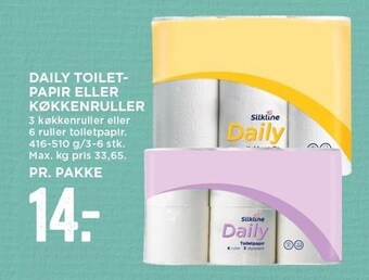 MENY Daily toiletpapir eller køkkenruller tilbud