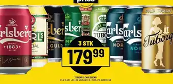 Priss Tuborg/carlsberg 3 stk. tilbud