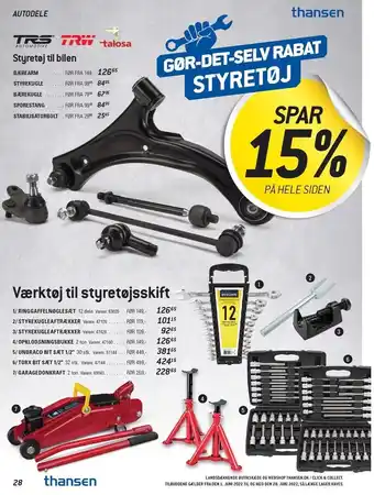 Thansen Styretøj til bilen eller værktøj til styretøjsskift tilbud